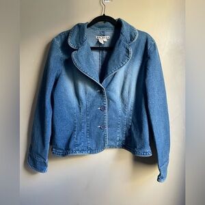 Vintage A.M.I womens cropped stretchy Jean rodeo Jacket size L